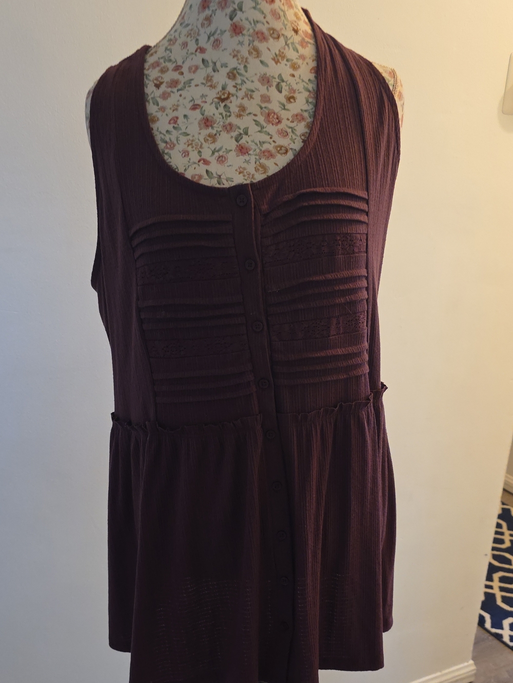 torrid Plum Sleeveless Button-Front Tunic